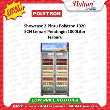 Showcase 2 Pintu Polytron 1020 SCN Lemari Pendingin 1000Liter Terbaru