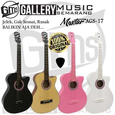 Gitar Akustik Original Maxtar AGS-17 / Gitar Akustik Pemula / Gitar Akustik Termurah PAKET A Pink