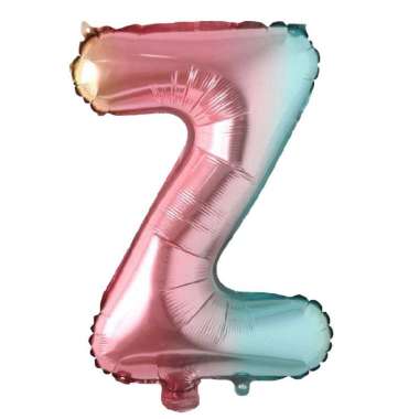 OEM SK-C390 Ballon Foil Abjad Alphabet Polos Gradient A-Z Balon Foil Angka 0-9 / Balon Foil Huruf Ab