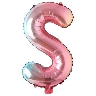 OEM SK-C390 Ballon Foil Abjad Alphabet Polos Gradient A-Z Balon Foil Angka 0-9 / Balon Foil Huruf Ab