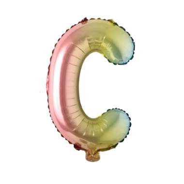 OEM SK-C390 Ballon Foil Abjad Alphabet Polos Gradient A-Z Balon Foil Angka 0-9 / Balon Foil Huruf Ab