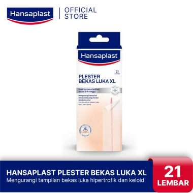 Hansaplast Plester Bekas Luka XL [21 Lembar] - Menghilangkan Bekas Luka & Keloid
