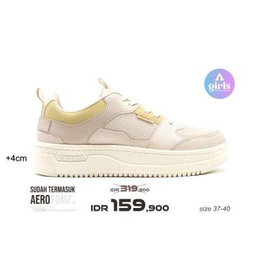 Aerostreet 37-40 Evelyn Natural Natural Krem - Sepatu Sneakers Wanita 40