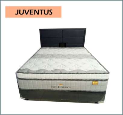 DIVAN TYPE JUVE - RISBANG TEMPAT TIDUR - SANDARAN MINIMALIS KANCING MURAH BERGARANSI 160x200 PUTIH