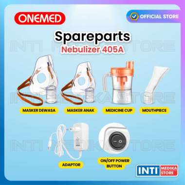 ONEMED - SPARE PART Masker Nebulizer 405A Anak Dewasa | Adaptor & Medicine Cup Masker Dewasa