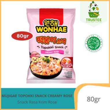 Mujigae Wonhae Topokki Snack Creamy Rose / Snack Kue Beras Halal 80gr mujigae