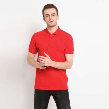 RBJ Polo Shirt Kerah Polos Pria 207300171 RED F1 M
