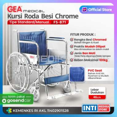 GEA - Kursi Roda STANDAR Rumah Sakit FS 871 Ban Hidup