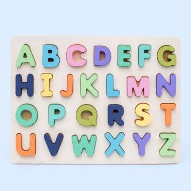 FG Puzzle ABC dan Number Timbul Jumbo Murah Chunky Puzzle Anak Kayu 3D Puzzle Huruf dan Angka Jigsaw