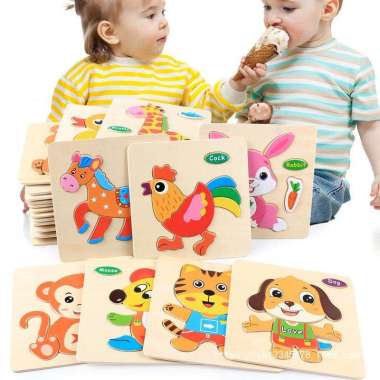 FG Mainan Puzzle Kayu Anak 3D Mainan Edukasi Puzzel Kayu 15CM Jigsaw Edukatif Lucu Murah Wooden Toys
