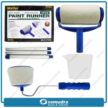 MOLLAR Kuas Roll Pintar Facil Paint Roller Set Alat Cat Tembok Dinding PUTIH