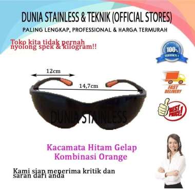 Kacamata Las Biasa Hitam Gelap Kombinasi Orange