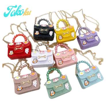 TAS SELEMPANG MINI WANITA FASHION CROCO MAGNET GAMBAR BONEKA I TAS MINI I TAS SELEMPANG UNGU