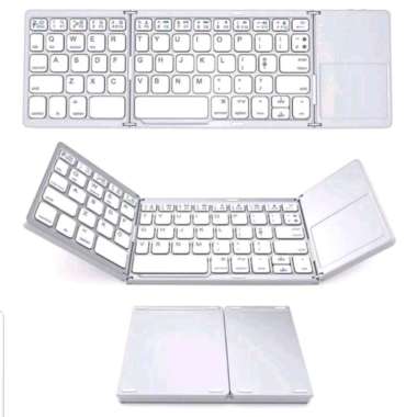Foldable keyboard Bluetooth wireless & touchpad keyboard lipat B033 silver
