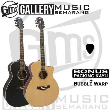 Gitar Akustik Taylor Custom Paket Super Komplit PAKET A Hitam