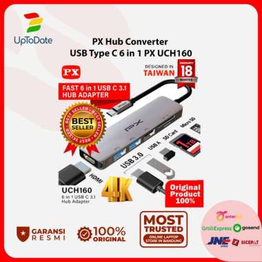 Hub Converter USB Type C Micro SD Card to HDMI 3.1 6 in 1 PX UCH160