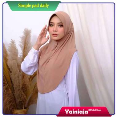 Jilbab instan simpel ped daily - Hijab pad model polos tosca