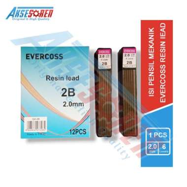 Aksesoren Isi Pensil Mekanik Evercoss [QX-06/1 Tube/2.0mm] / Refill Pencils Pinsil Besar Tebal 1 Set