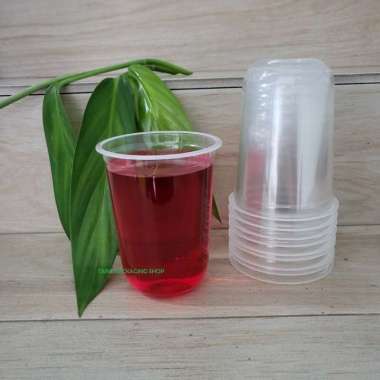 GELAS OVAL PLASTIK PP 16 OZ ISI 50 PCS
