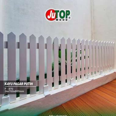Pagar Taman Kayu Putih P-870 /Pagar kayu Minimalis/Pagar kayu