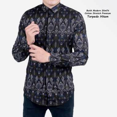 Kemeja Batik Songket Pria Lengan Panjang Hem Formal Magenta Songket XL