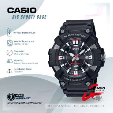 Jam Tangan Pria CASIO Analog Sporty Big Case MW-610H Resin Strap 49 mm Original Black