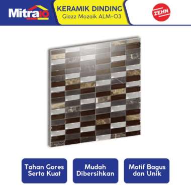 Zehn Keramik Dinding Dapur Glass Mozaik ALM-03 30x30 Cm Coklat - Multicolor
