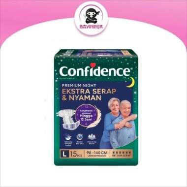 CONFIDENCE Premium Night Tape Popok Perekat Dewasa L15 L 15 Multicolor