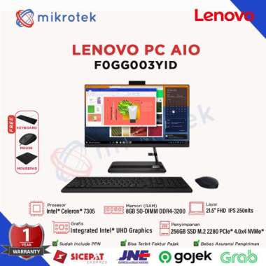 LENOVO PC AIO CELERON 7305 8GB 256 SSD W11 TOUCH F0GG003YID 3YID LENOVO PC AIO BLACK