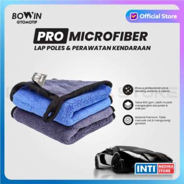 BOWIN - Kain Lap Pro Microfiber 800GSM Towel Multifungsi Mobil / Motor - 25x25cm
