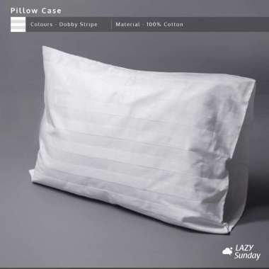 Sarung Bantal / Guling - 100% Cotton - Hotel Collection - LAZY Sunday Sarung Bantal 51x76 cm Putih M