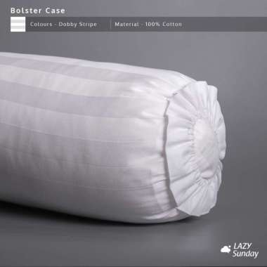 Sarung Bantal / Guling - 100% Cotton - Hotel Collection - LAZY Sunday Sarung Guling 33x96 cm Putih M
