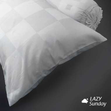 Sarung Bantal / Guling - 100% Cotton - Hotel Collection - LAZY Sunday Sarung Bantal 51x76 cm Putih M