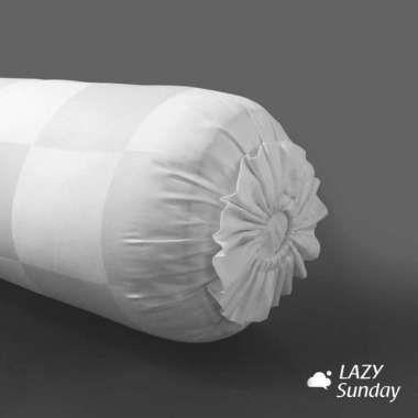 Sarung Bantal / Guling - 100% Cotton - Hotel Collection - LAZY Sunday Sarung Guling 33x96 cm Putih M