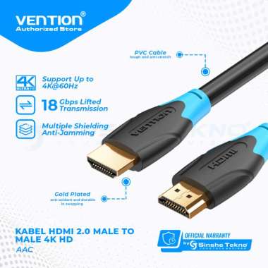 Vention Kabel HDMI 20m Male to male 1080p Full HD 20 Meter 20 Meter AAC Black