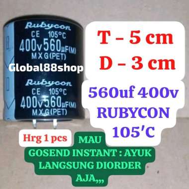 RUBYCON 560uf 400v 560mikro 400v 560mk 400v ELCO ECO ELKO EKO CAPASITOR KAPASITOR