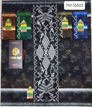 SARUNG PAPUA MAS SUTRA HALUS SAMARINDA TEBAL ART.55403 Hitam