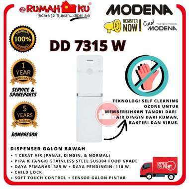 MODENA WATER DISPENSER LUCIDO - DD 7315 W GALON BAWAH / BOTTOM LOAD