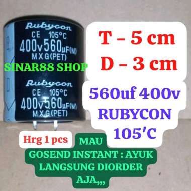 ORIGINAL RUBYCON 560uf 400v 560mk 560uf400v 560mikro ELCO ECO ELKO EKO CAPASITOR KAPASITOR IC TR TRA