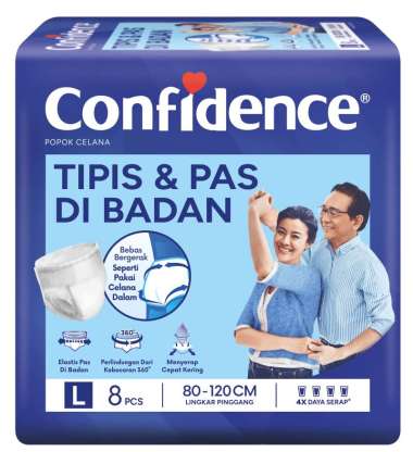 Promo Harga Confidence Adult Diapers Pants L8+2 10 pcs - Blibli