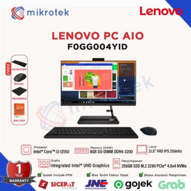 LENOVO PC AIO 3 i3-1215U 8GB 256 SSD OHS W11 4YID 50ID F0GG004YID LENOVO PC AIO BLACK