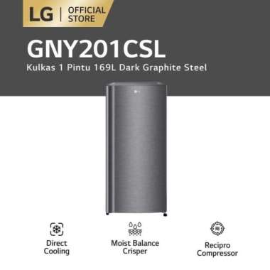 LG Kulkas 1 Pintu Moist Balance Crispe [169L] GN-Y201CLS Multicolor