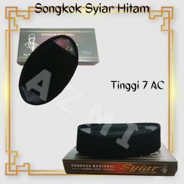 Songkok Presiden / songkok Syiar Ac Hitam songkok Nasional bahan Bludru Peugeon tinggi 7 cm 10