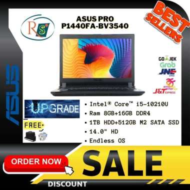 Laptop Asus Pro P1440FA-BV3540 with Intel Core i5-10210U 4C/8T - Black  RAM 24GB / 1TB HDD + 512GB SSD