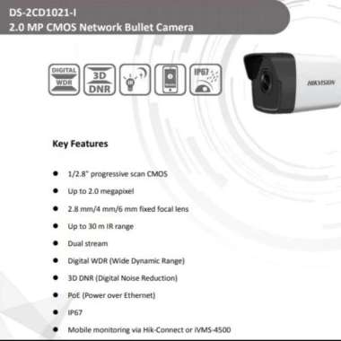 Ip Cam Hikvision Outdoor DS 2CD1021 i Kamera CCTV Hikvision 2MP 1080P