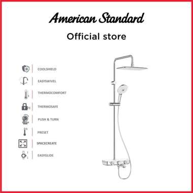 American Standard EasySET Exposed Auto Temperature Mixer Bath & Shower With Integrated Rainshower Sy