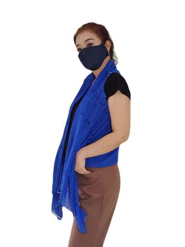 Outer Syal Scarf Syal Sifon pastel Biru GESYAL Shawl Custom