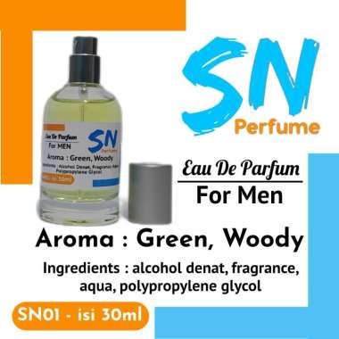 SN Parfum cowok original aroma green woody - murah tahan lama - 30ml - SN01