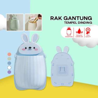 OEM ONE-C872 Rak Gantungan Tempel Dinding Motif Kelinci / Tempat Penyimpanan Gantung Alat Cukur Sika