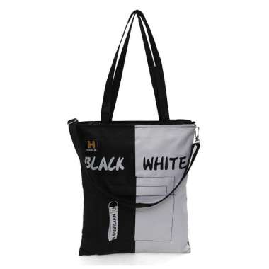 Hamlin Millane Totebag Wanita Simple Two Tone Fashion Casual Large Storage Material Canvas ORIGINAL 